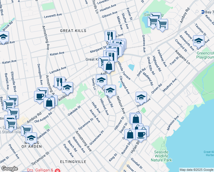 map of restaurants, bars, coffee shops, grocery stores, and more near 24 Scarsdale Street in Staten Island