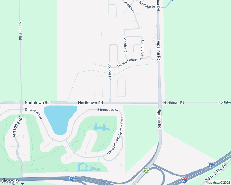 map of restaurants, bars, coffee shops, grocery stores, and more near 2150 Elwood Lane in Normal