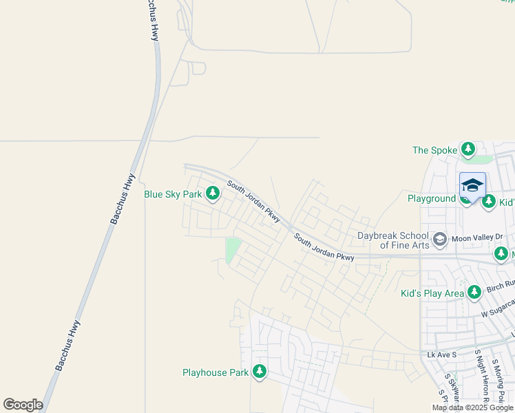 map of restaurants, bars, coffee shops, grocery stores, and more near 6923 West South Jordan Parkway in South Jordan