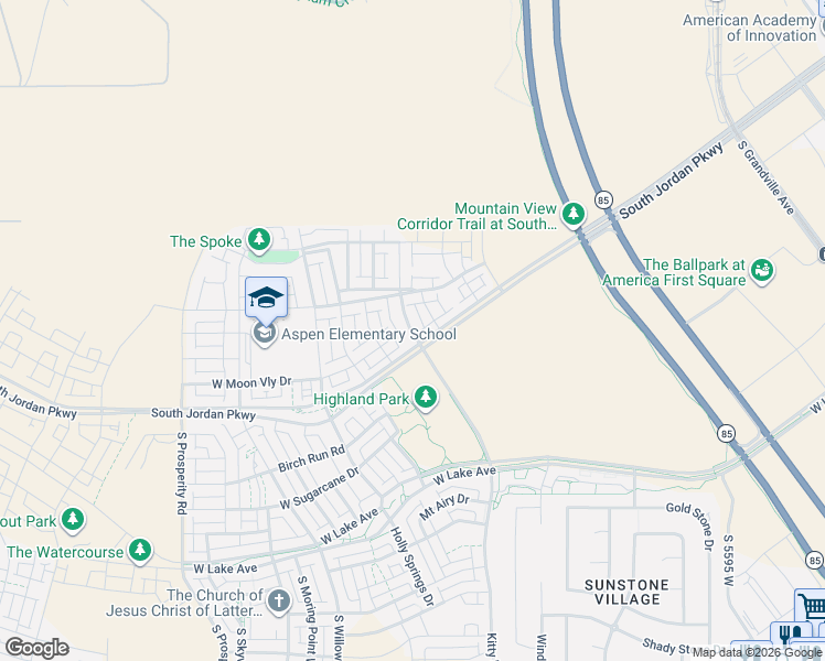 map of restaurants, bars, coffee shops, grocery stores, and more near in South Jordan