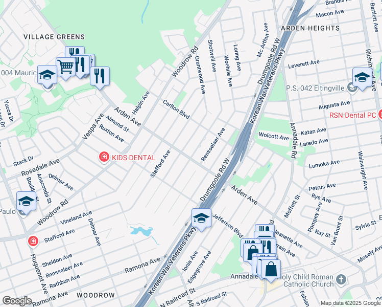 map of restaurants, bars, coffee shops, grocery stores, and more near 165 Sheldon Avenue in Staten Island