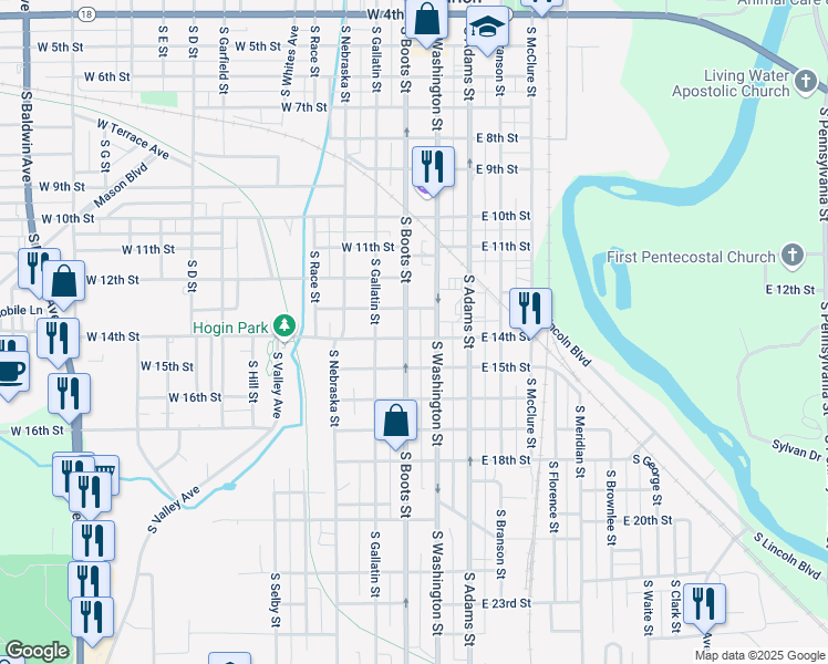 map of restaurants, bars, coffee shops, grocery stores, and more near 117 West 14th Street in Marion