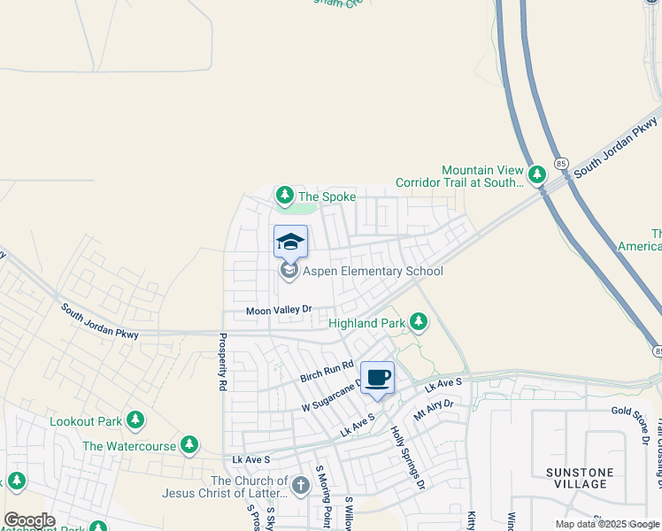 map of restaurants, bars, coffee shops, grocery stores, and more near 11268 South Holly Springs Drive in South Jordan