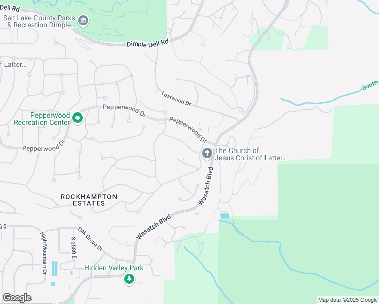 map of restaurants, bars, coffee shops, grocery stores, and more near 6 Bent Hollow Lane in Sandy