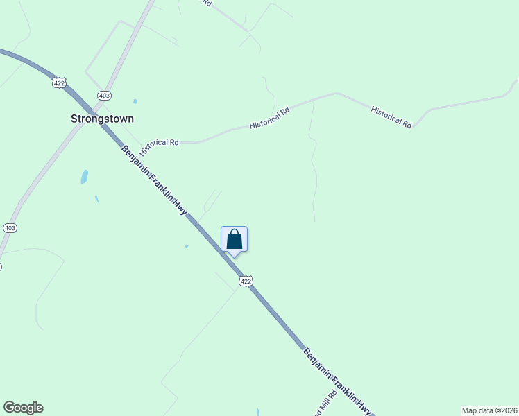 map of restaurants, bars, coffee shops, grocery stores, and more near 15149 U.S. 422 in Strongstown