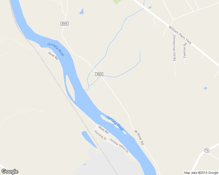 map of restaurants, bars, coffee shops, grocery stores, and more near West River Road in Mifflintown