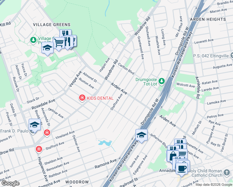 map of restaurants, bars, coffee shops, grocery stores, and more near 170 Stafford Avenue in Staten Island