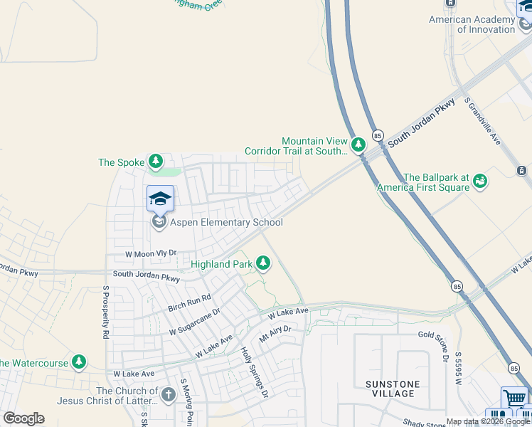 map of restaurants, bars, coffee shops, grocery stores, and more near in South Jordan