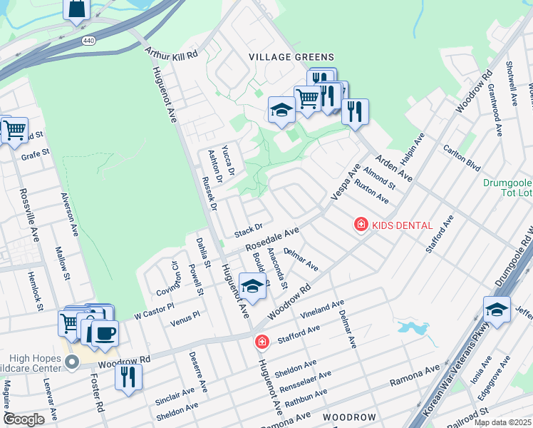 map of restaurants, bars, coffee shops, grocery stores, and more near 188 Rosedale Avenue in Staten Island