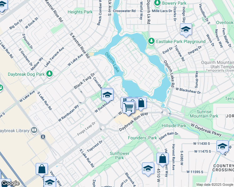 map of restaurants, bars, coffee shops, grocery stores, and more near 4746 West Duckhorn Drive in South Jordan