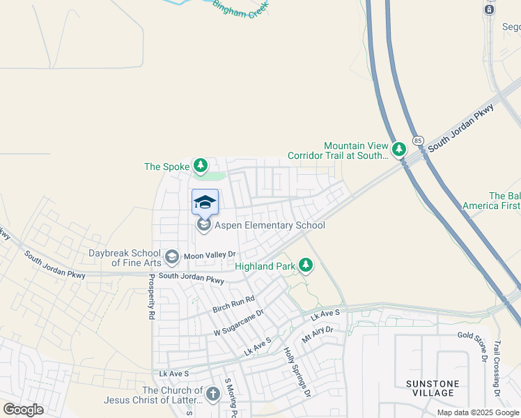 map of restaurants, bars, coffee shops, grocery stores, and more near 11102 South Old Bridge Road in South Jordan