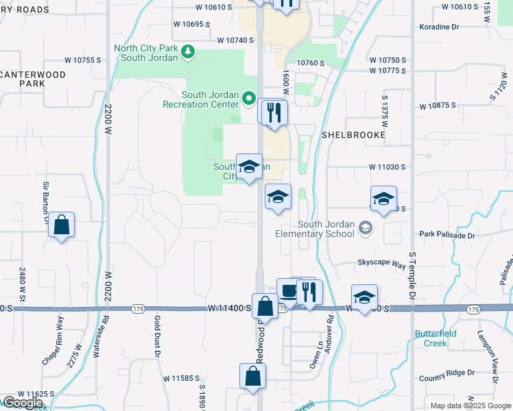 map of restaurants, bars, coffee shops, grocery stores, and more near 11132 1700 West in South Jordan