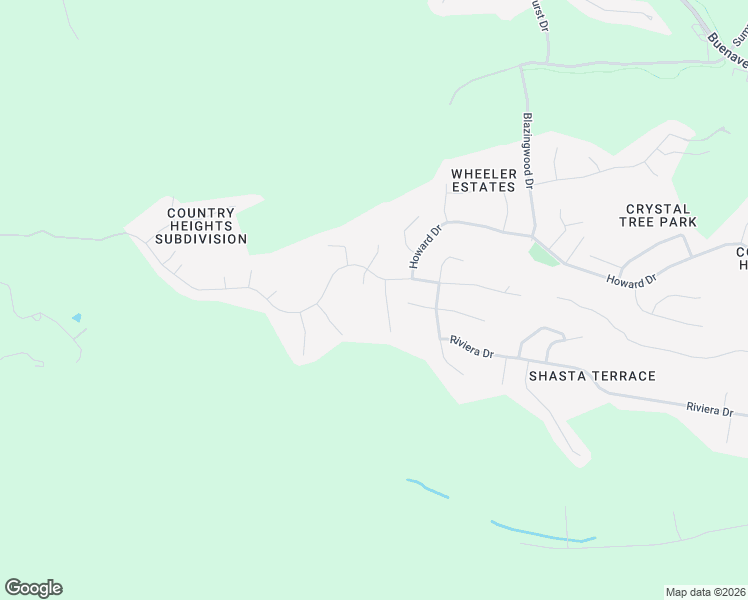 map of restaurants, bars, coffee shops, grocery stores, and more near 4499 Heather Ridge Lane in Redding