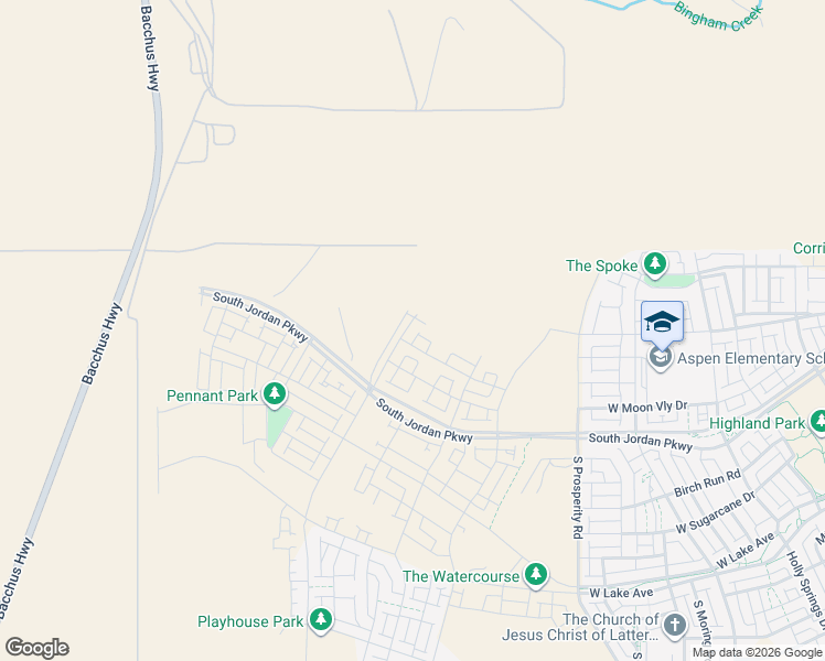 map of restaurants, bars, coffee shops, grocery stores, and more near 11121 South Bingham Rim Road in South Jordan