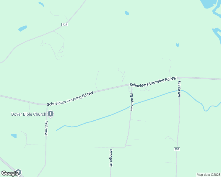 map of restaurants, bars, coffee shops, grocery stores, and more near 3633 Schneiders Crossing Road Northwest in Dover