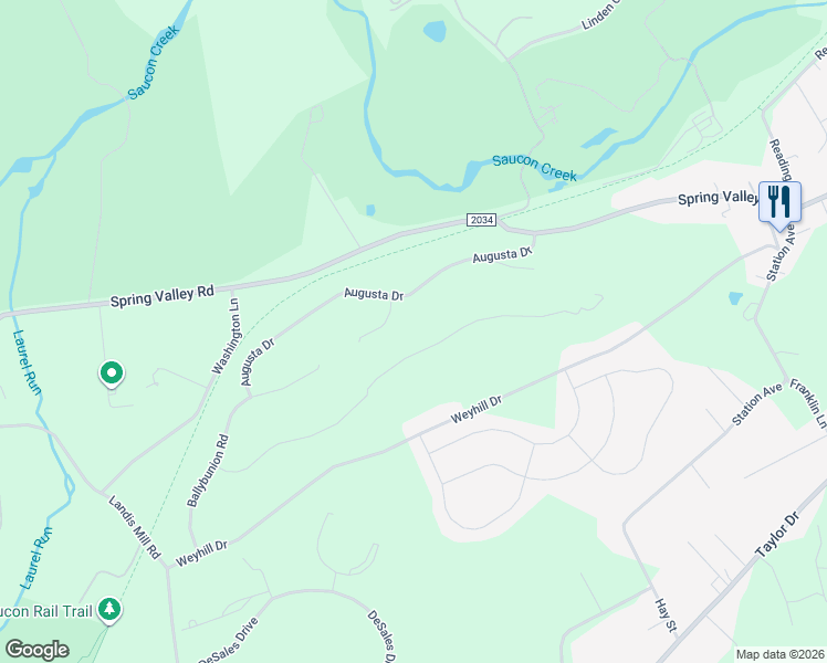 map of restaurants, bars, coffee shops, grocery stores, and more near 2040 Turnberry Court in Lehigh County