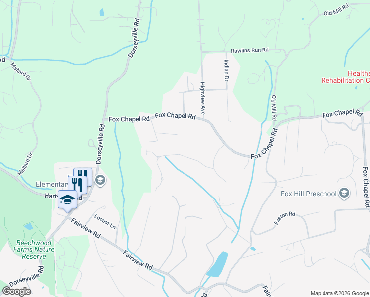 map of restaurants, bars, coffee shops, grocery stores, and more near 3114 Westchester Dr in Pittsburgh