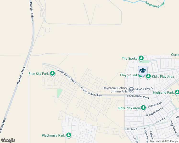 map of restaurants, bars, coffee shops, grocery stores, and more near 11111 South Bingham Rim Road in South Jordan