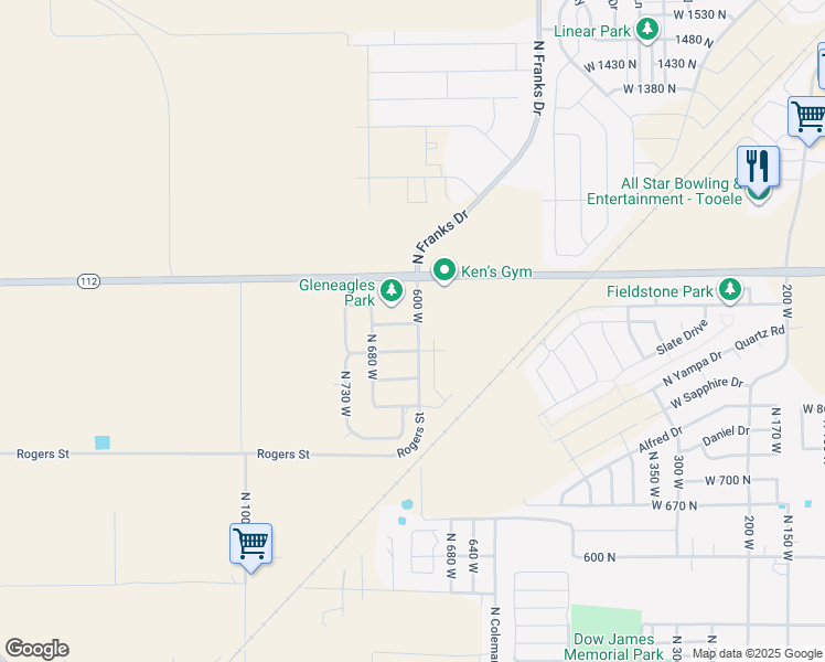 map of restaurants, bars, coffee shops, grocery stores, and more near 615 West 930 North in Tooele
