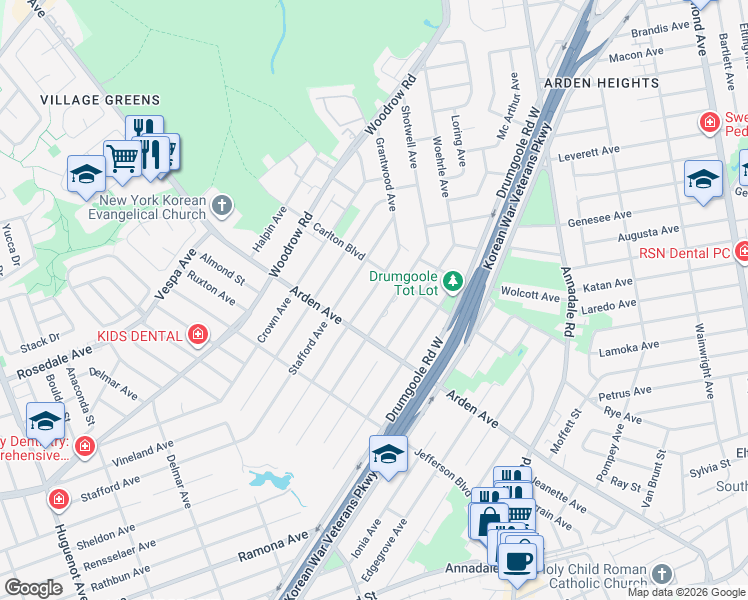 map of restaurants, bars, coffee shops, grocery stores, and more near 58 Sinclair Avenue in Staten Island