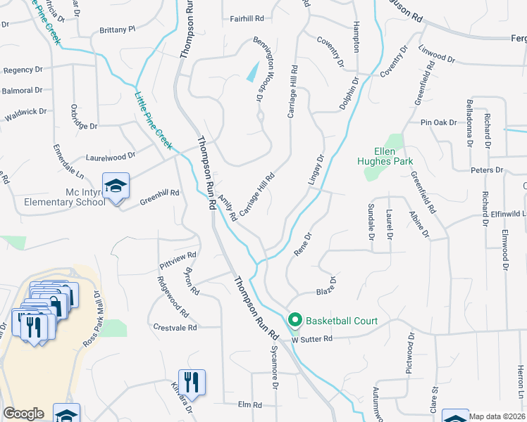 map of restaurants, bars, coffee shops, grocery stores, and more near 112 Kings Point Road in Glenshaw