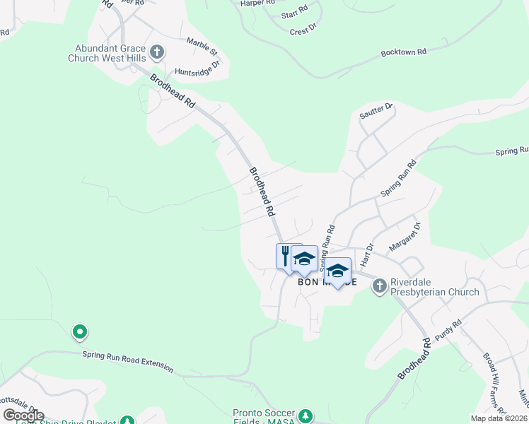 map of restaurants, bars, coffee shops, grocery stores, and more near 1679 Brodhead Road in Coraopolis