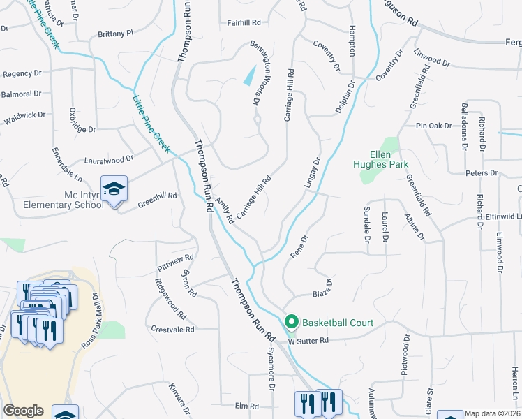 map of restaurants, bars, coffee shops, grocery stores, and more near 112 Kings Point Road in Glenshaw