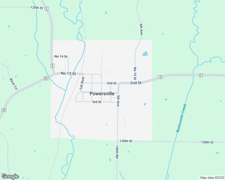 map of restaurants, bars, coffee shops, grocery stores, and more near 203 Main Street in Powersville