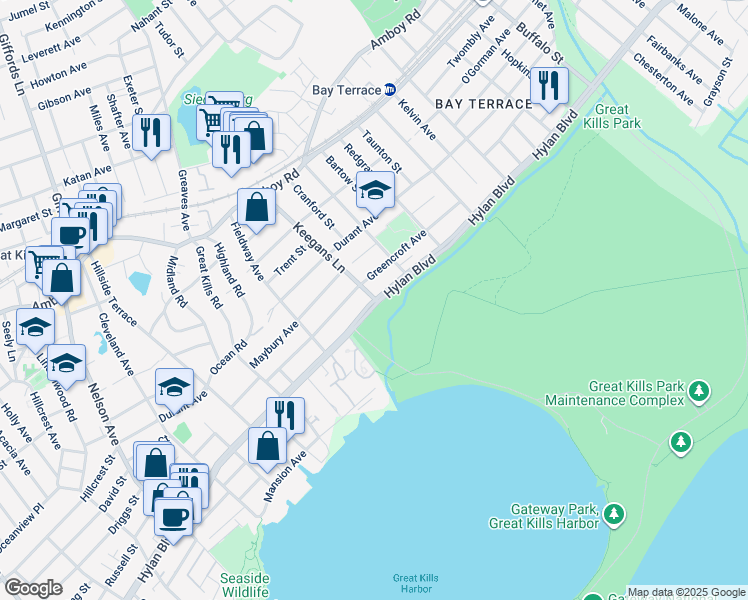 map of restaurants, bars, coffee shops, grocery stores, and more near in Staten Island