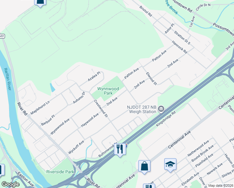 map of restaurants, bars, coffee shops, grocery stores, and more near 212 2nd Avenue in Piscataway
