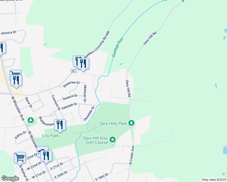 map of restaurants, bars, coffee shops, grocery stores, and more near 173 Poolside Lane in Dover