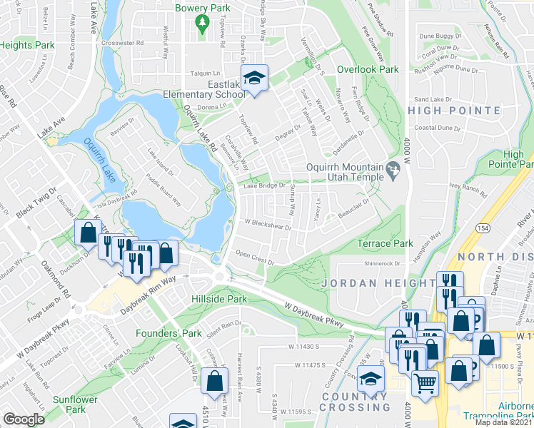 map of restaurants, bars, coffee shops, grocery stores, and more near 11094 Topview Road in South Jordan