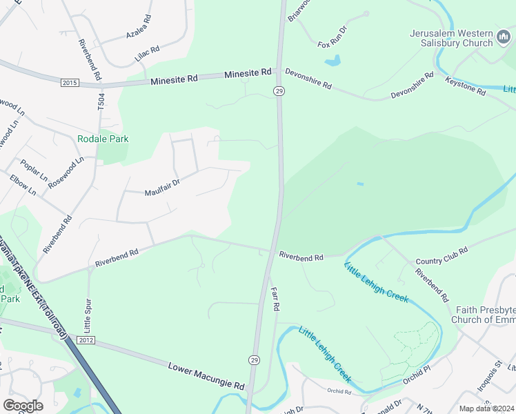 map of restaurants, bars, coffee shops, grocery stores, and more near 2354 South Cedar Crest Boulevard in Allentown