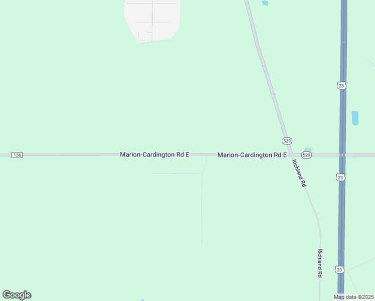 map of restaurants, bars, coffee shops, grocery stores, and more near 1180 Marion-Cardington Road East in Marion