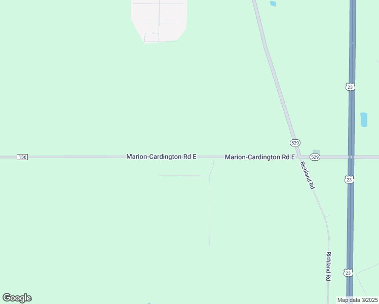map of restaurants, bars, coffee shops, grocery stores, and more near 1180 Marion-Cardington Road East in Marion