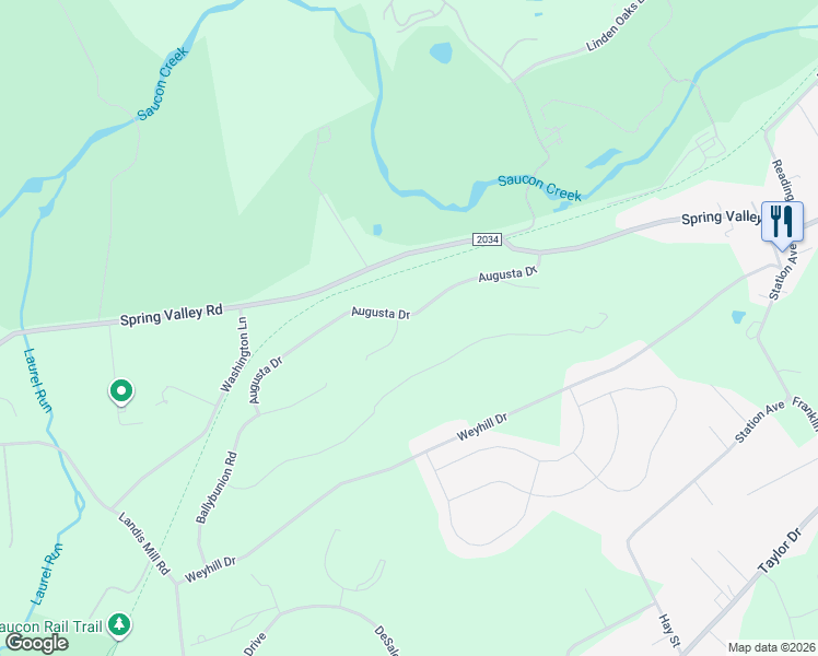 map of restaurants, bars, coffee shops, grocery stores, and more near 2040 Turnberry Court in Lehigh County