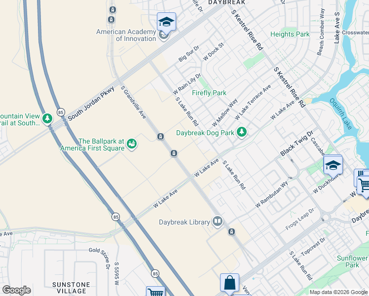 map of restaurants, bars, coffee shops, grocery stores, and more near in South Jordan