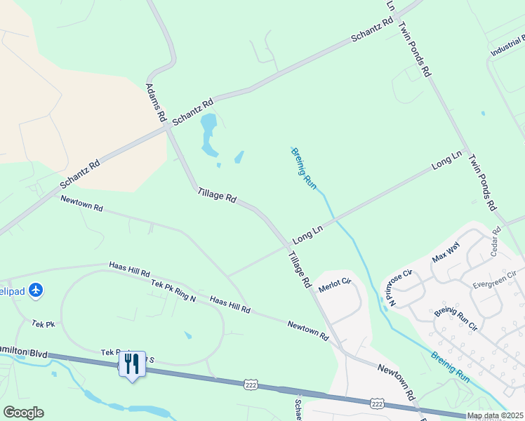 map of restaurants, bars, coffee shops, grocery stores, and more near 401 Tillage Road in Breinigsville