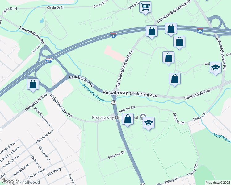 map of restaurants, bars, coffee shops, grocery stores, and more near in Piscataway