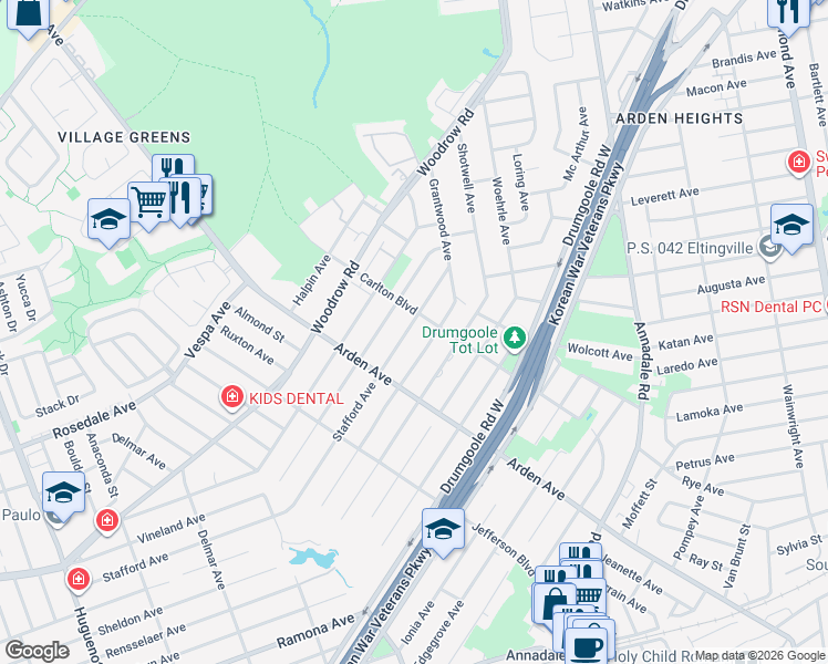 map of restaurants, bars, coffee shops, grocery stores, and more near 78 Stafford Avenue in Staten Island