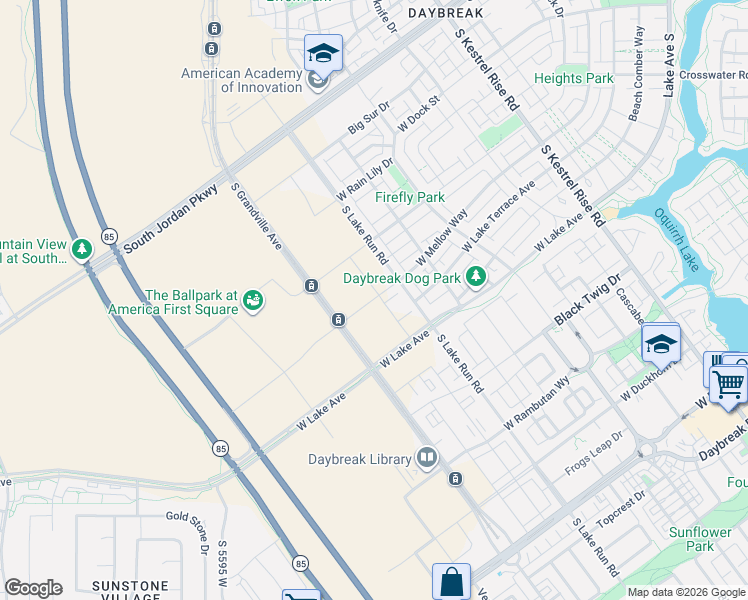 map of restaurants, bars, coffee shops, grocery stores, and more near in South Jordan