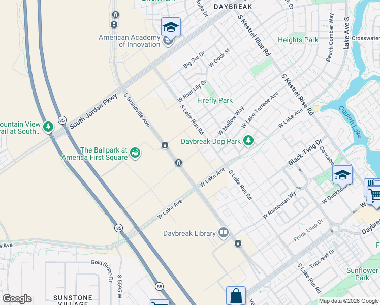 map of restaurants, bars, coffee shops, grocery stores, and more near in South Jordan