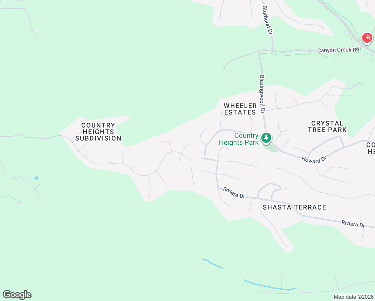 map of restaurants, bars, coffee shops, grocery stores, and more near 4344 Pintail Drive in Redding