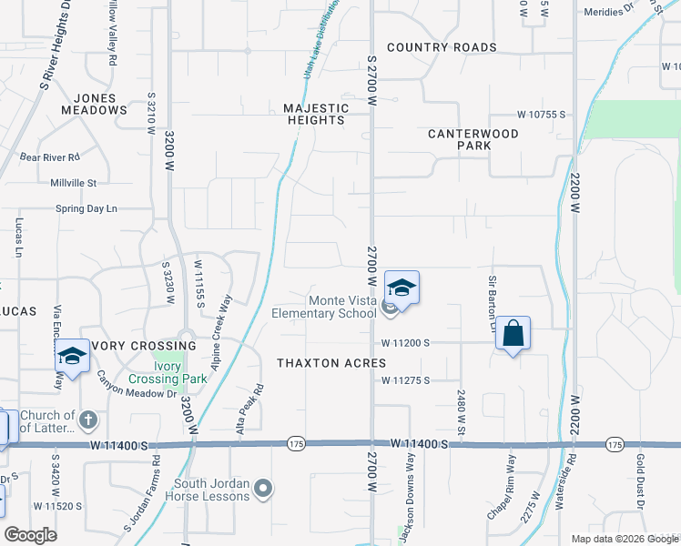 map of restaurants, bars, coffee shops, grocery stores, and more near 2767 W Amini Way in South Jordan