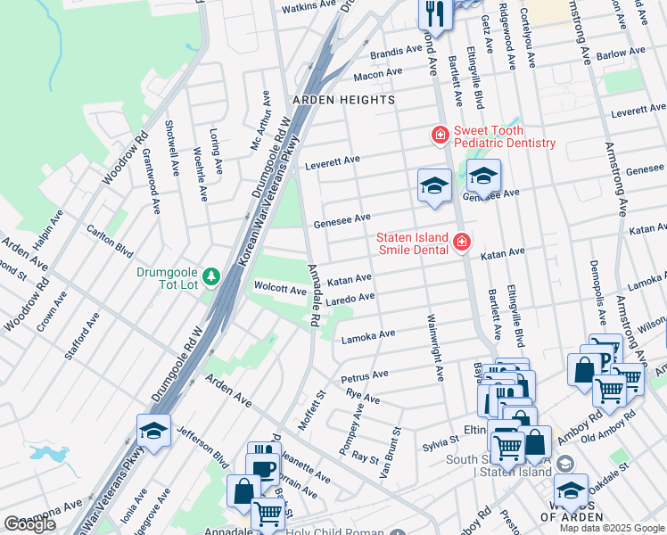 map of restaurants, bars, coffee shops, grocery stores, and more near 158 Augusta Avenue in Staten Island