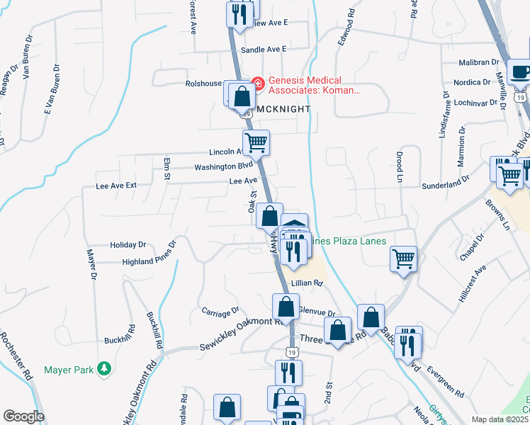 map of restaurants, bars, coffee shops, grocery stores, and more near 7818 Old Perry Highway in Pittsburgh