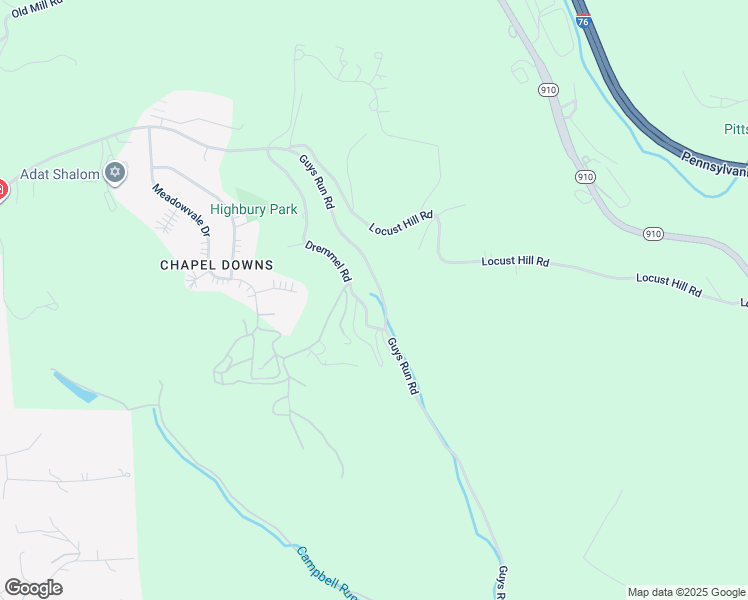 map of restaurants, bars, coffee shops, grocery stores, and more near 553 Guys Run Road in Cheswick