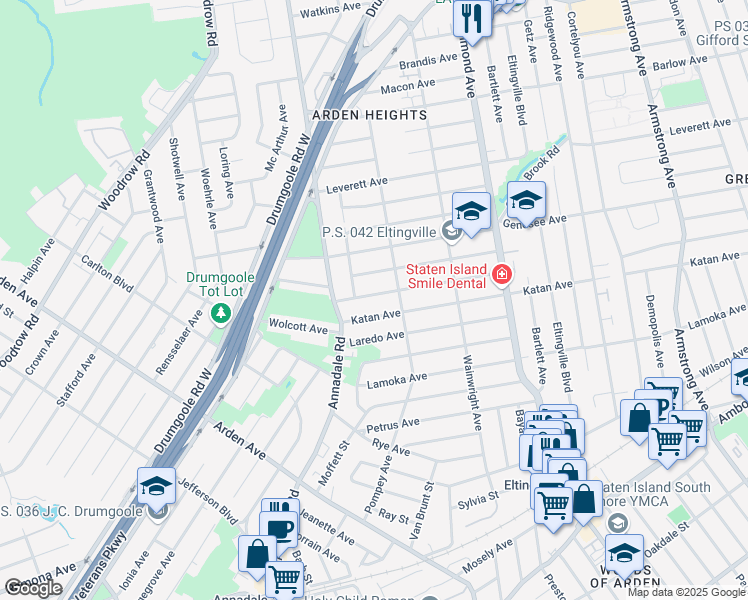 map of restaurants, bars, coffee shops, grocery stores, and more near 158 Augusta Avenue in Staten Island
