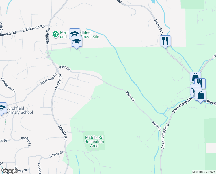 map of restaurants, bars, coffee shops, grocery stores, and more near 234 Klein Road in Glenshaw