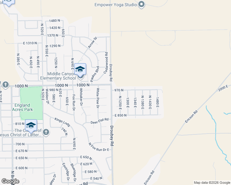 map of restaurants, bars, coffee shops, grocery stores, and more near 1224 970 North in Tooele